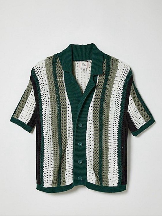 BDG Other - Urban Outfitters BDG Open Knit Crochet Button Up Shirt Coastal Grandpa Core M